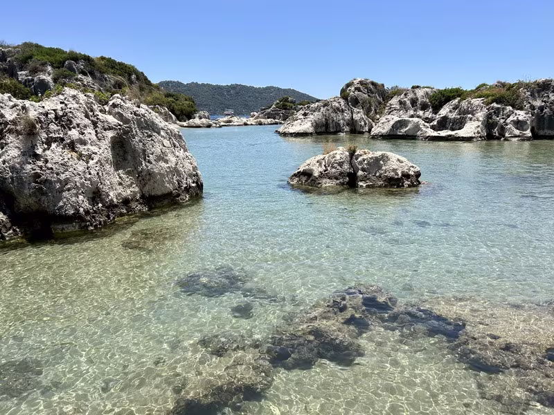 Finike sea and crystal clear water view